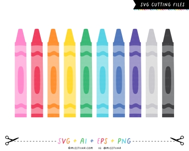 Rainbow Crayons SVG