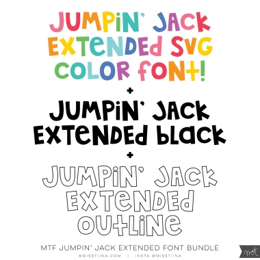 BUNDLE: MTF Jumpin Jack EXT SVG Color + Black + Outline