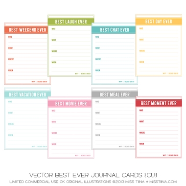Best Ever Journal Cards CU