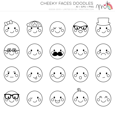 Cheeky Faces Doodles CU