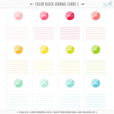 Color Block Journal Cards 1 CU