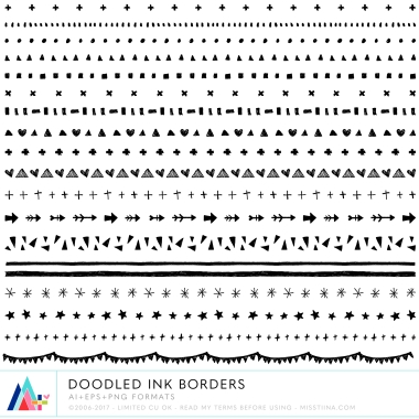 Doodled Ink Borders CU