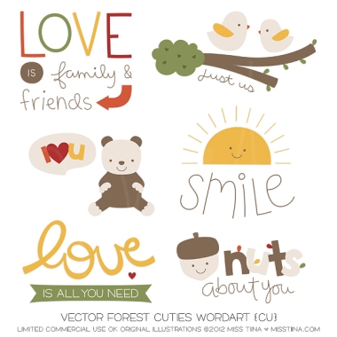 Forest Cuties Wordart CU