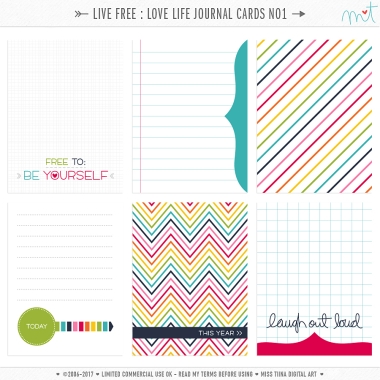 Live Free : Love Life Journal Cards 1 CU