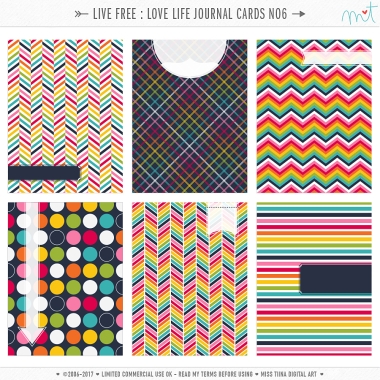 Live Free : Love Life Journal Cards 6 CU