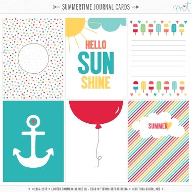 Summertime Journal Cards CU
