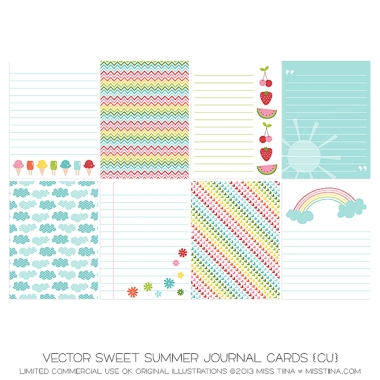 Sweet Summer Journal Cards CU
