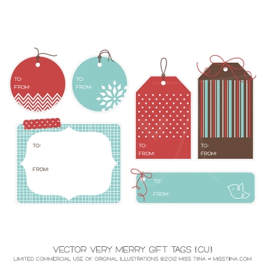 Very Merry Gift Tags CU