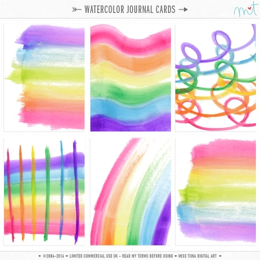 Watercolor Journal Cards CU