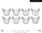 Smiley Reindeer Outline SVG